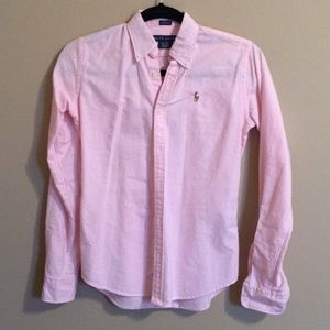 Ralph Lauren Polo slim pink collar long sleeve